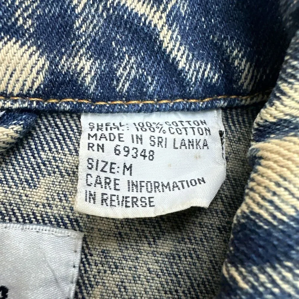 East West By Panda Group Acid Washed Womens Size M Jean Jacket Button Front‎ VTG